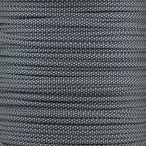 PARACORD PLANET 550 Type III 7 Strand Paracord – 100% Nylon Core – 550-Pound Tensile Strength - Utility Cord – Tie-Downs, Camping, Crafting, Survival (Silver Diamonds, 1000 Foot Spool)