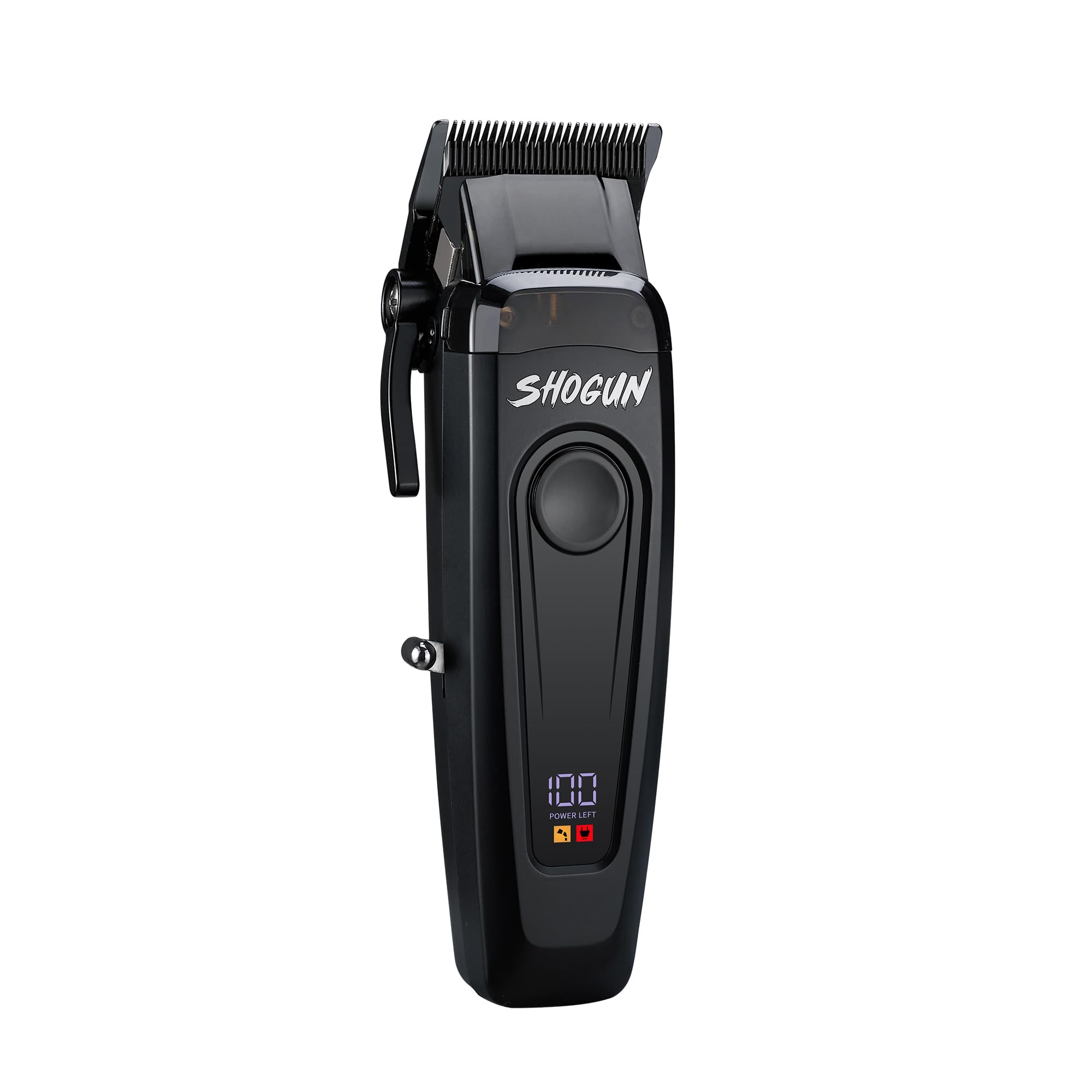 TOKOYA Shogun Professional Hair Clippers – Black Titanium DLC Blade, 7500 RPM Brushless Motor, Adjustable 5-Click Lever, LED Display, USB-C Charging,