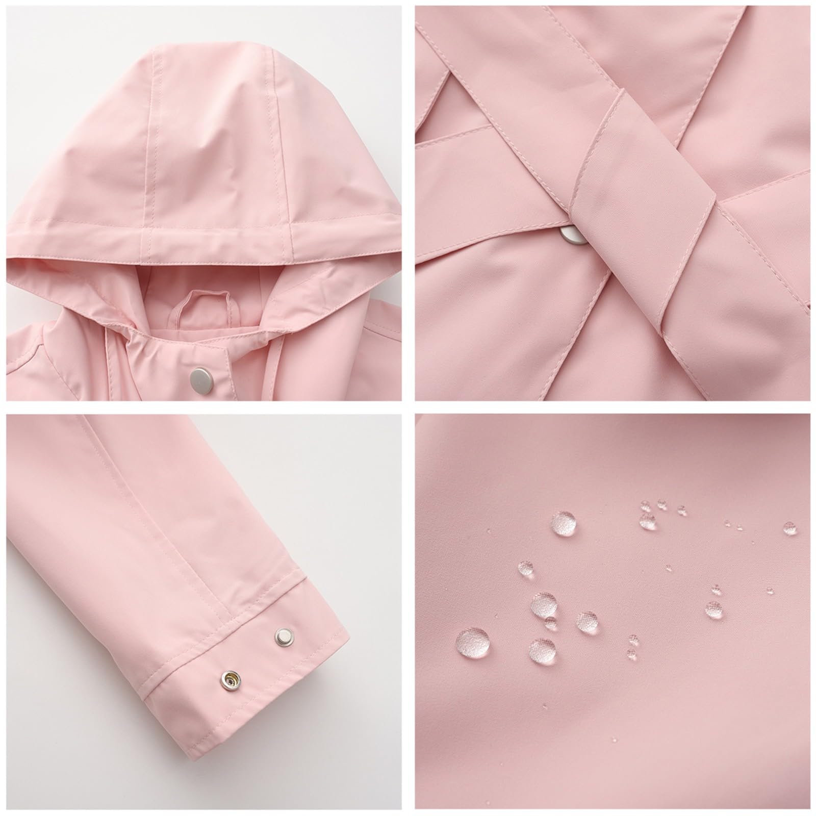 Generisch Chaqueta de verano para mujer, elegante, chubasquero, fina, impermeable, chaqueta para mujer, con cinturón, trinchera, chaqueta de primavera, monocolor, chaqueta de ocio, chaqueta ligera
