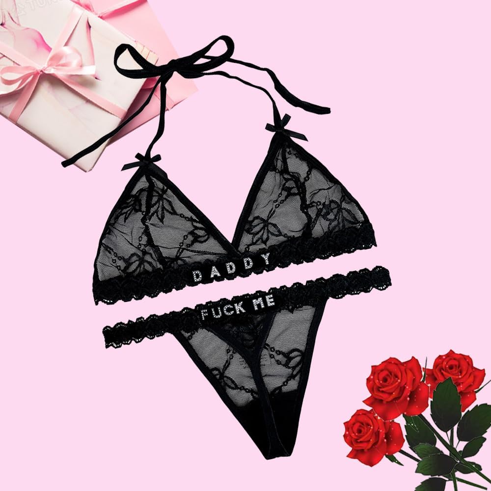 Personalized Thongs with Name - Custom Thong with Name Bra Set, Personalized Gifts, Custom Funny Name Underwear - Image 2