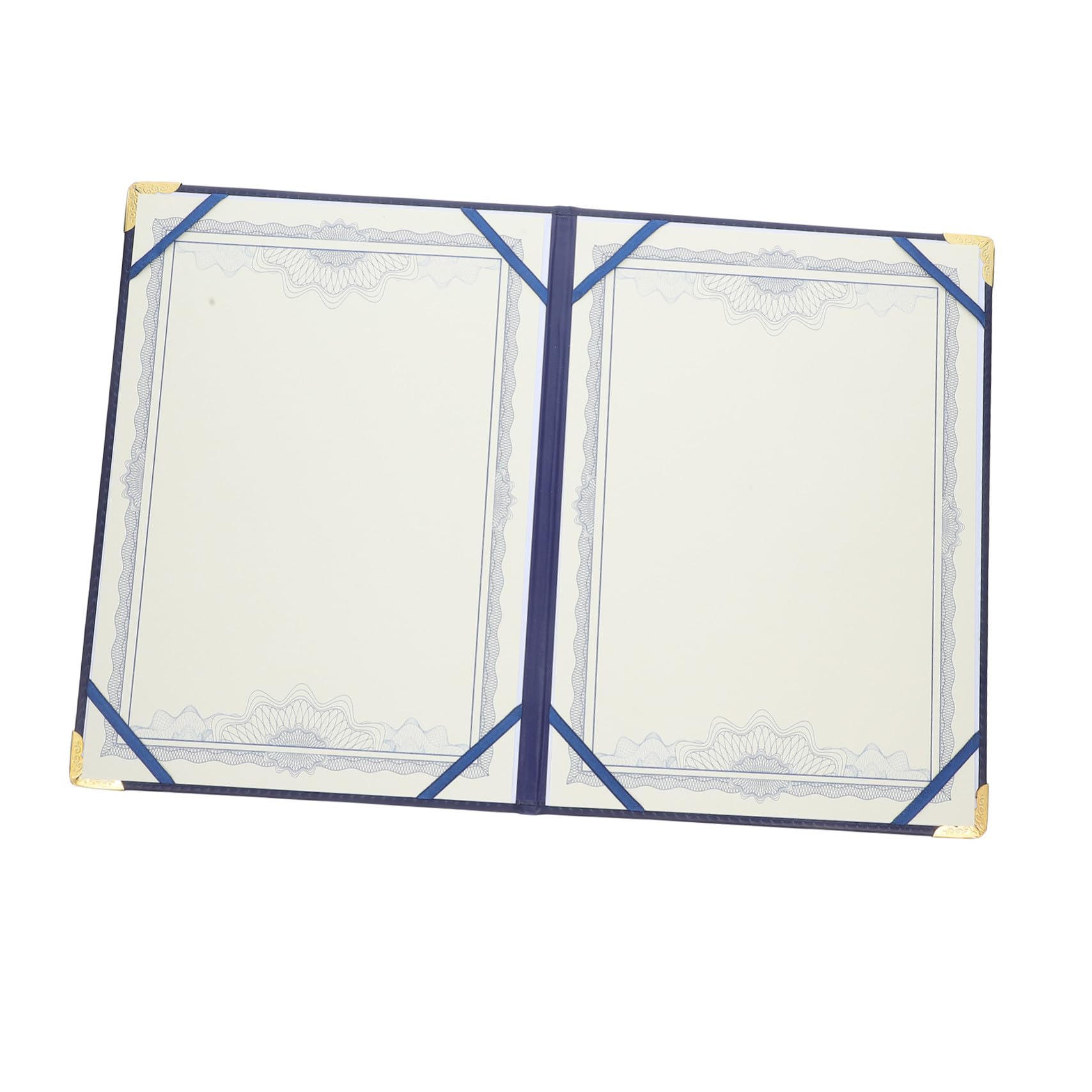 Copertina per Certificati e Premi in Pelle Pu Blu, Protezione Portatile Elegante per Documenti A3, per Presentazioni e Zaini