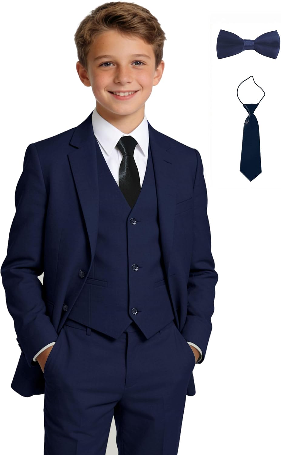 Boys Suits Wedding Ring Bearer Outfits Kids Dress Clothes with Bowtie,Tie