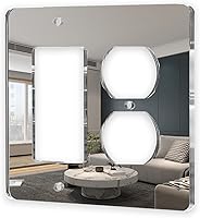 Vista 14 de 1 Pieza Placas de Interruptor de Luz con Espejo, Cubiertas de Salida de Acrílico, Placas de Pared Duraderas, Placas de Interruptor con Espejo