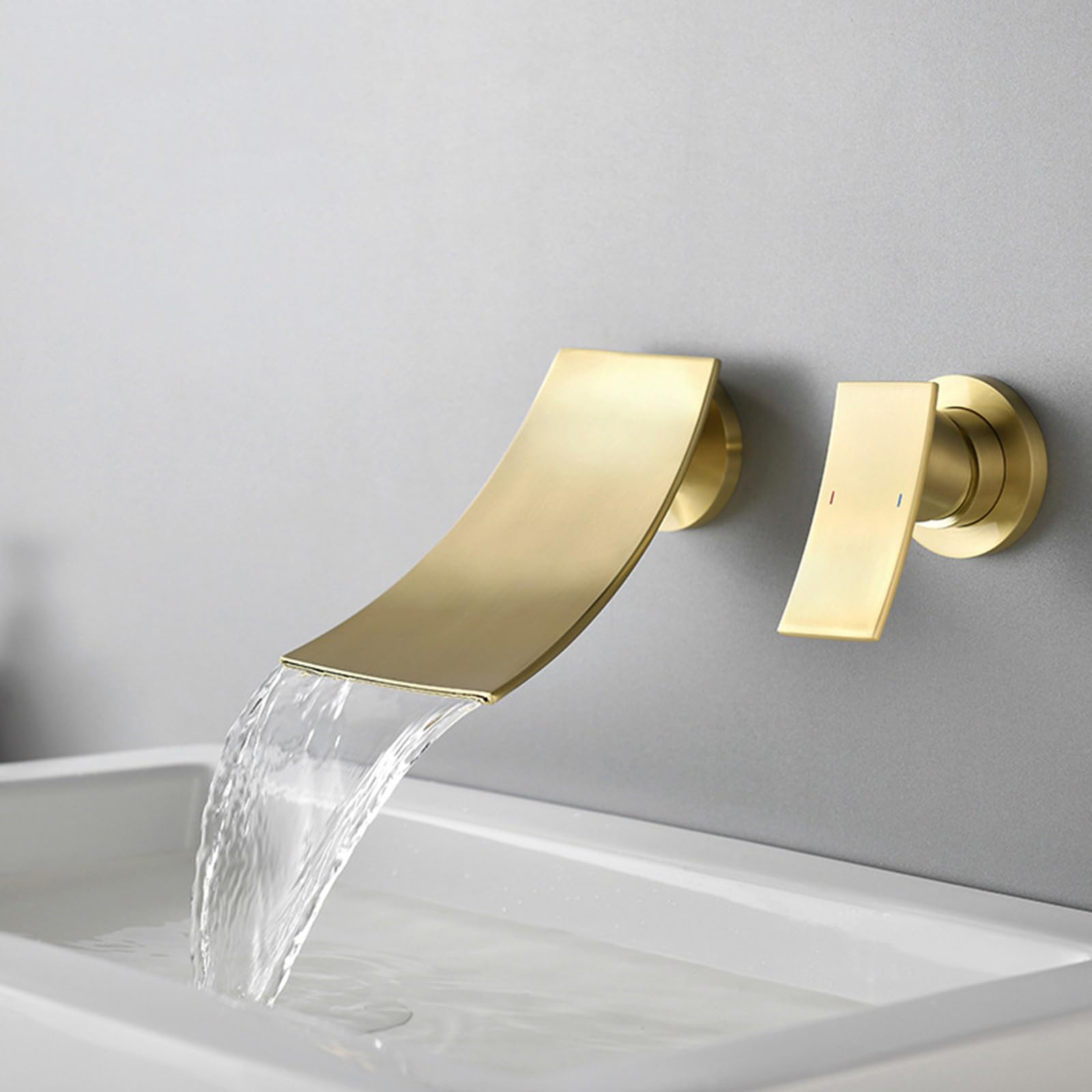 Robinet de lavabo cascade mural pour vasque moderne de salle de bains chic - 7