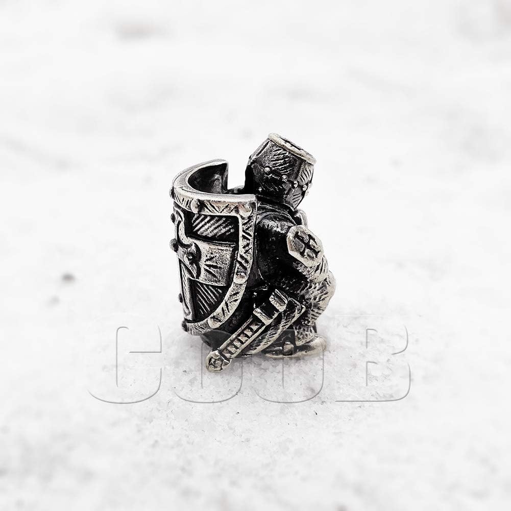 CooB 1Pcs/Lot EDC Paracord Bead Beads, Pendant Charm, Beard Bead, Knife Lanyard Bead Knight Templar. Hand-Casted Metal Paracord Beads for Custom Knives Lanyards