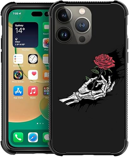 CARLOCA Funda compatible con iPhone 13 Pro Max, diseño gráfico de identidad de rosa, a prueba de golpes, antiarañazos, para iPhone 13 Pro Max