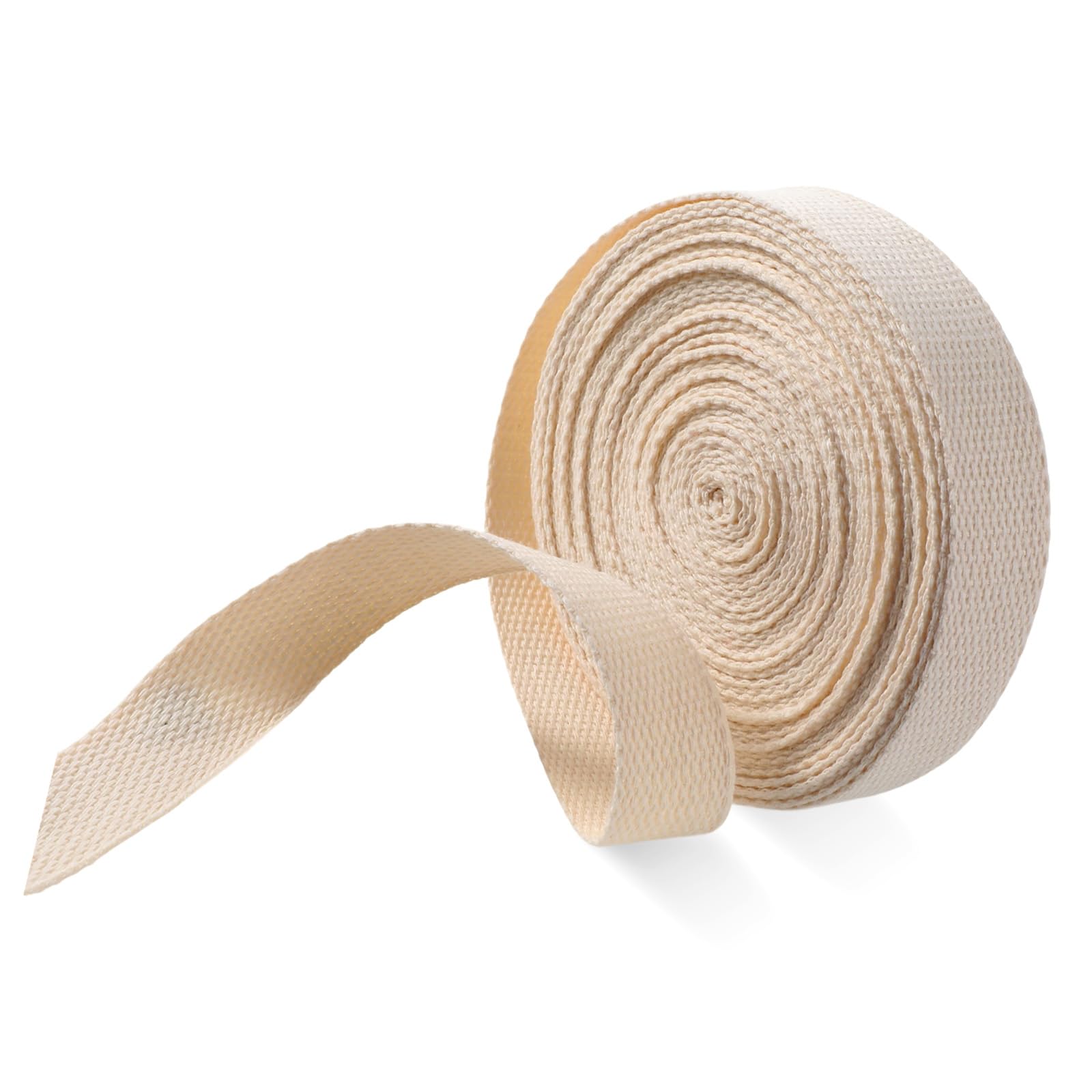 Cotton Webbing 1 inch 12 Yards Natural Cotton Webbing Strap for Bags Handles High Density Webbings Beige Plain Weave Straps for Cloth Tote Bag Straps Cloth Belt Pet Collars DIY Crafts Decoration