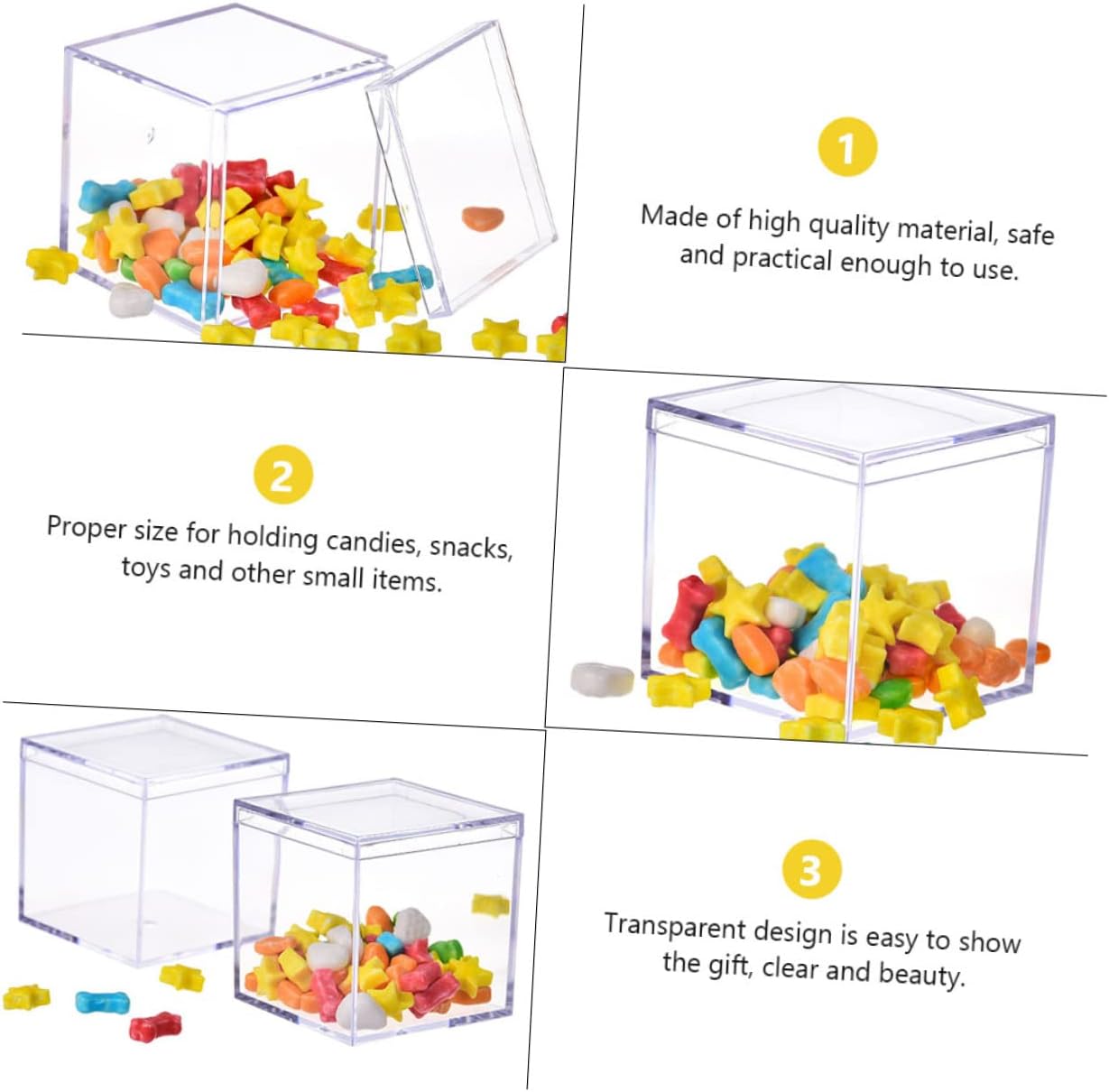 OSALADI 6pcs Portable Gift Boxes for Candy and Cookies with Lid for Weddings Birthdays and Holidays for Treats and Items image 3
