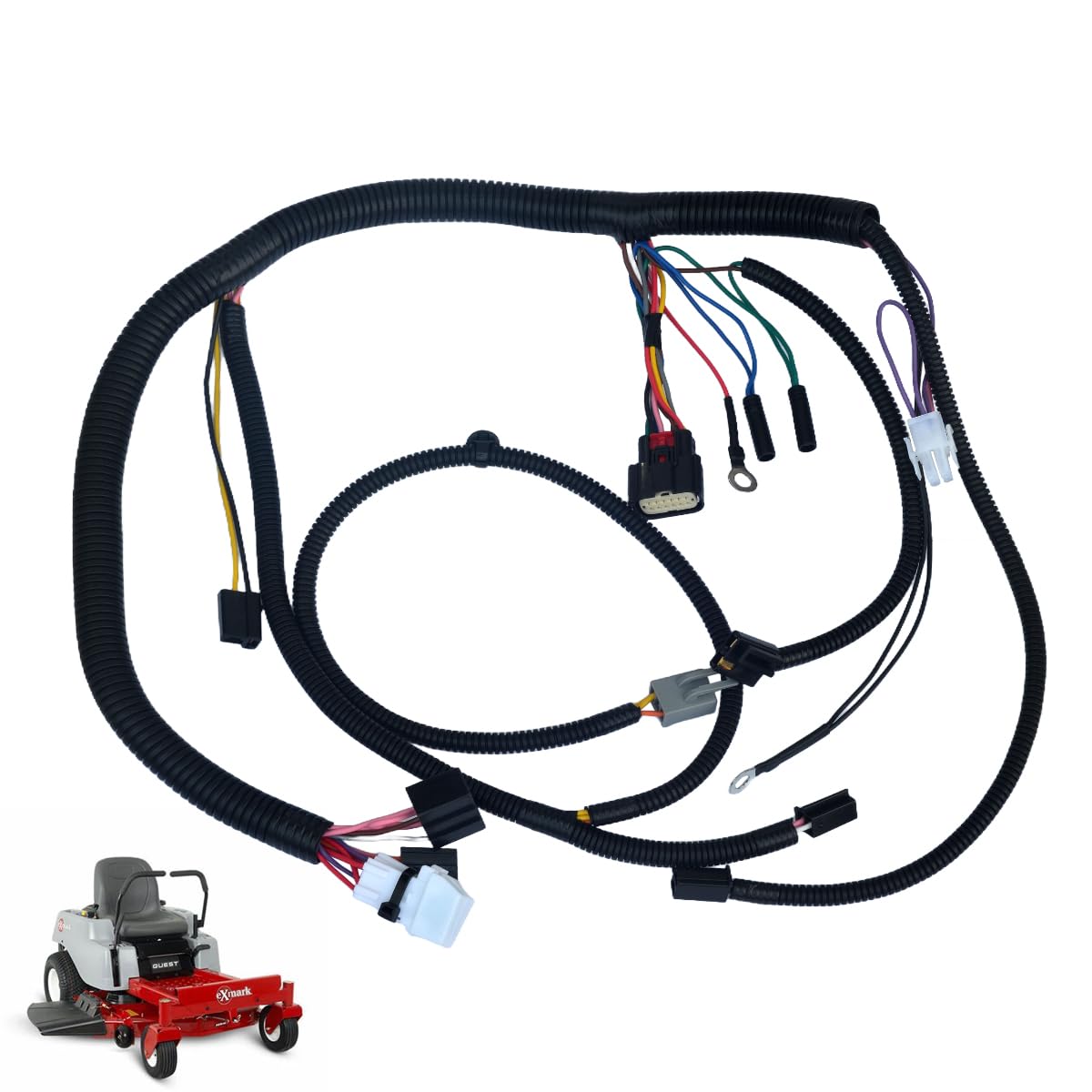 Arnés de cableado completo 136-9184 119-3343 121-5652 compatible con cortacésped Toro TimeCutter 74385 74386 74387 74388 74389 74390 74395 74616 746200 7462 1 74622 74623 74624 74625 74626 74627