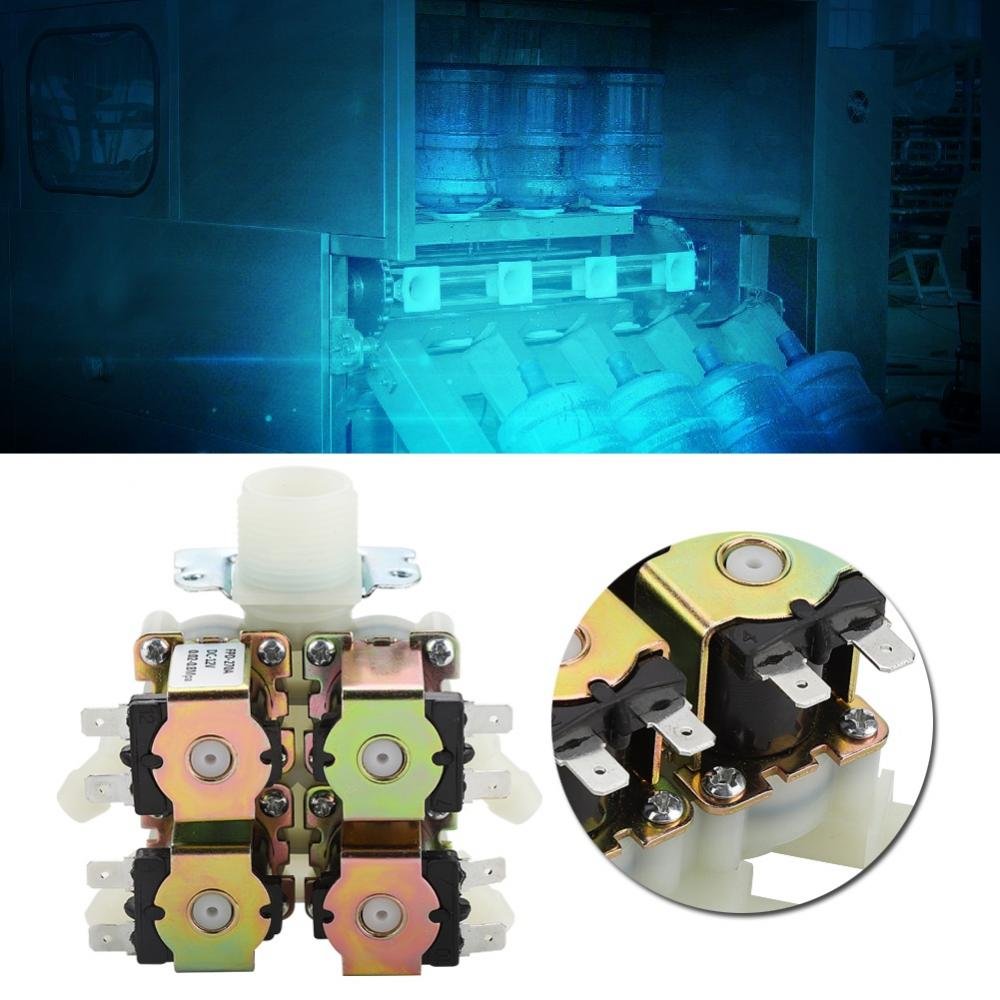 Elettrovalvola a Solenoide DC 12V G3/4" per Ingresso Acqua a NC/Normalmente Chiuso 1 Ingresso 4 Uscita Valvola