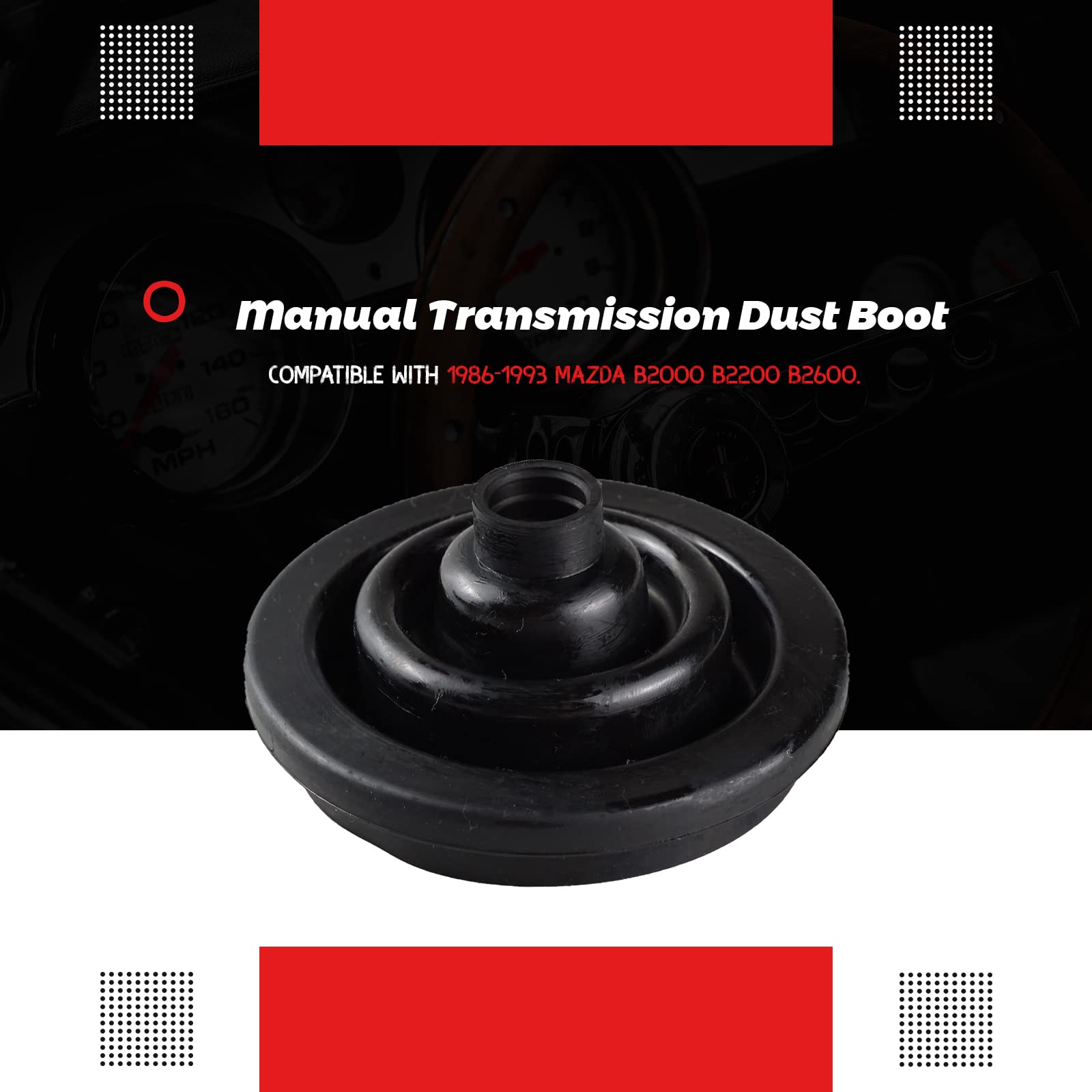 Whautole Manual Transmission Dust Boot,UB39-64-491,Compatible with 1986-1993 Mazda B2000 B2200 B2600.