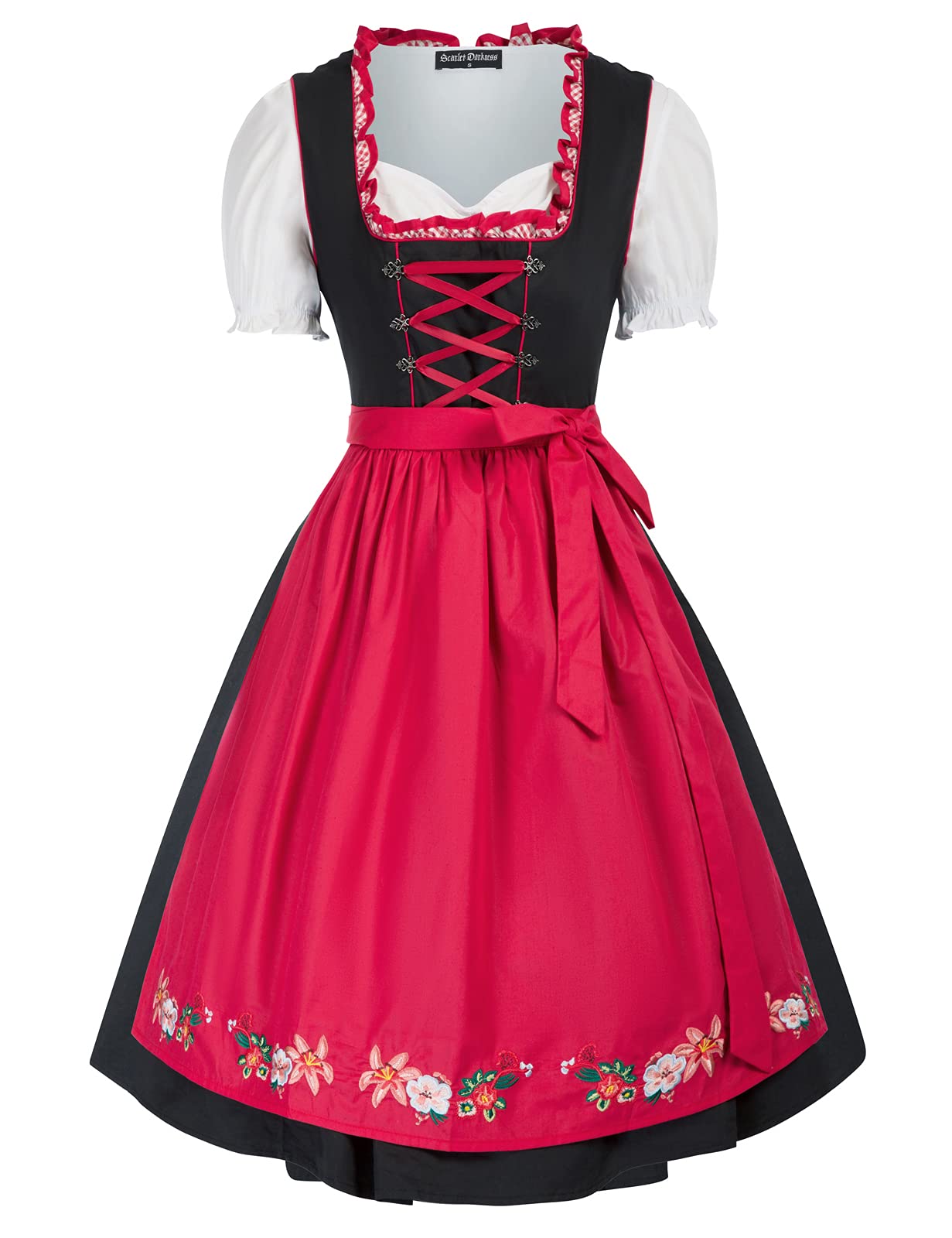 Scarlet DarknessOktoberfest Carnival Costumes 3 Piece German Dirndl Dress