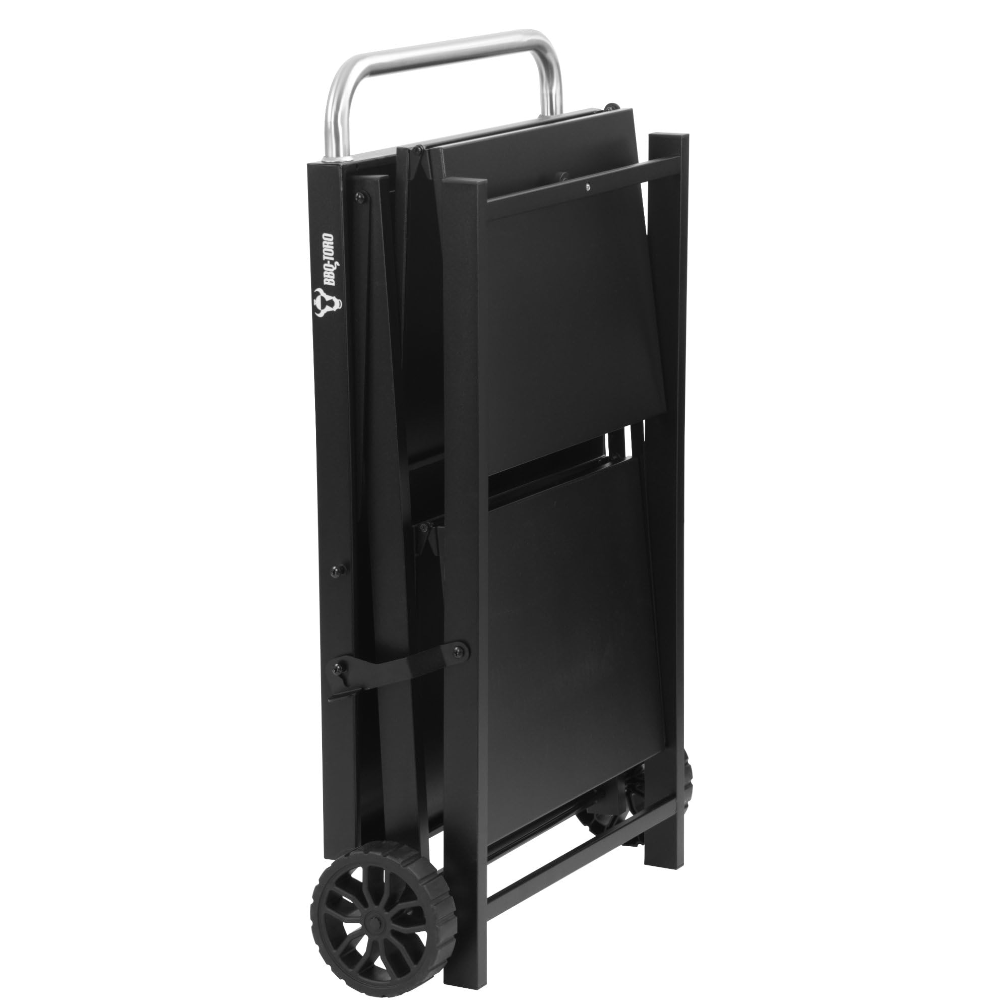 BBQ-Toro Chariot de barbecue pliable 60 x 80 x 82 cm | Noir | Chariot de service, chariot de table, table de barbecue pour barbecue à gaz | Table d'appoint, table de barbecue | Table d'appoint pour