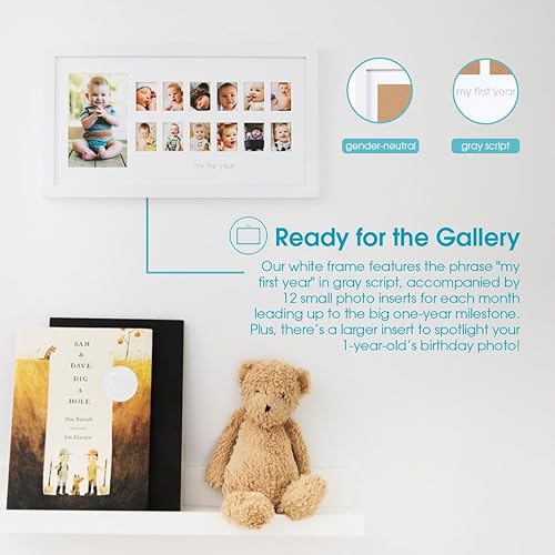 Miniatura 4 de Álbum de fotos de recuerdo Mi primer año Pearhead mensual marco de fotos color blanco Blanco