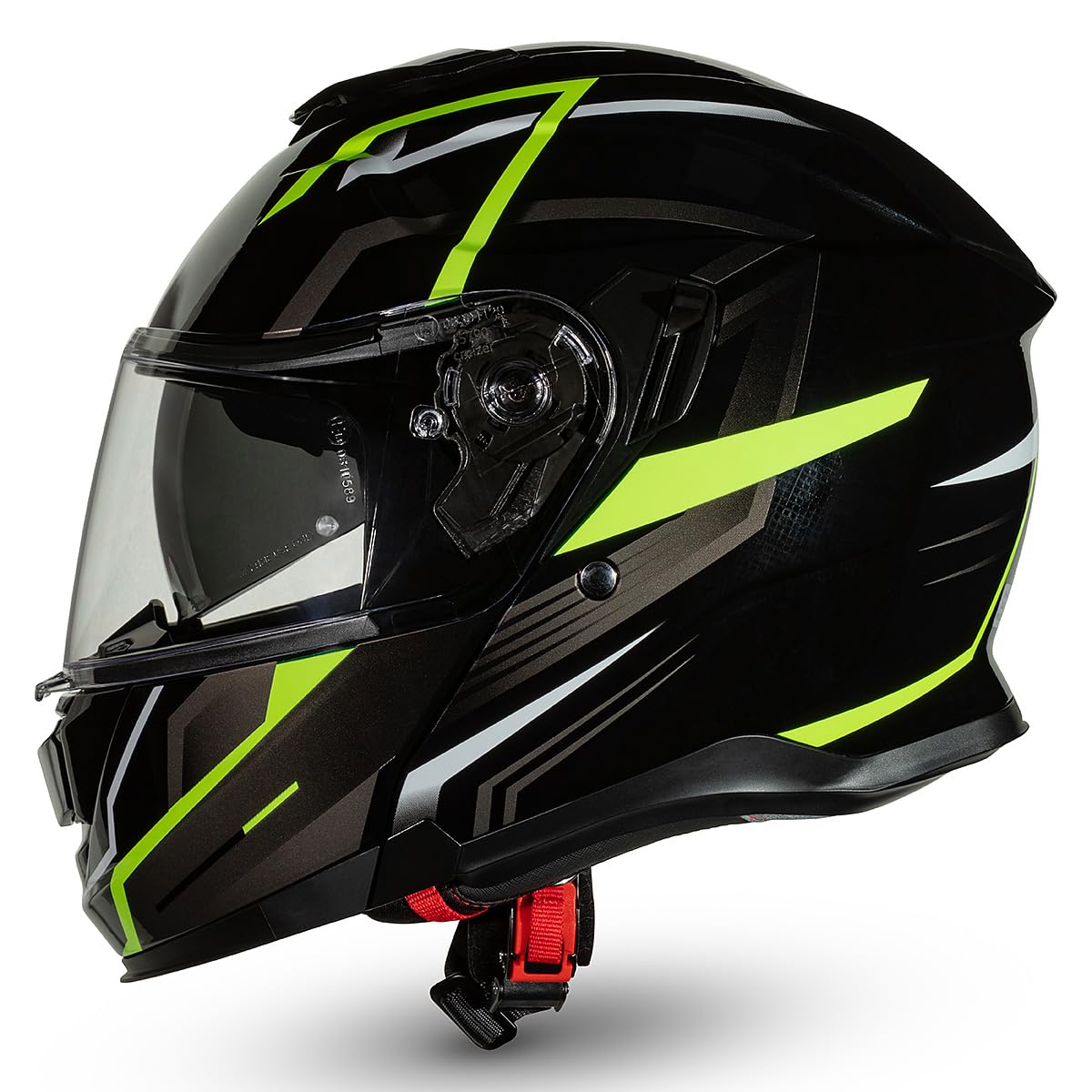 CRUIZER Casco moto modulare Omologato RUSSEL Nero Giallo lucido doppia visiera