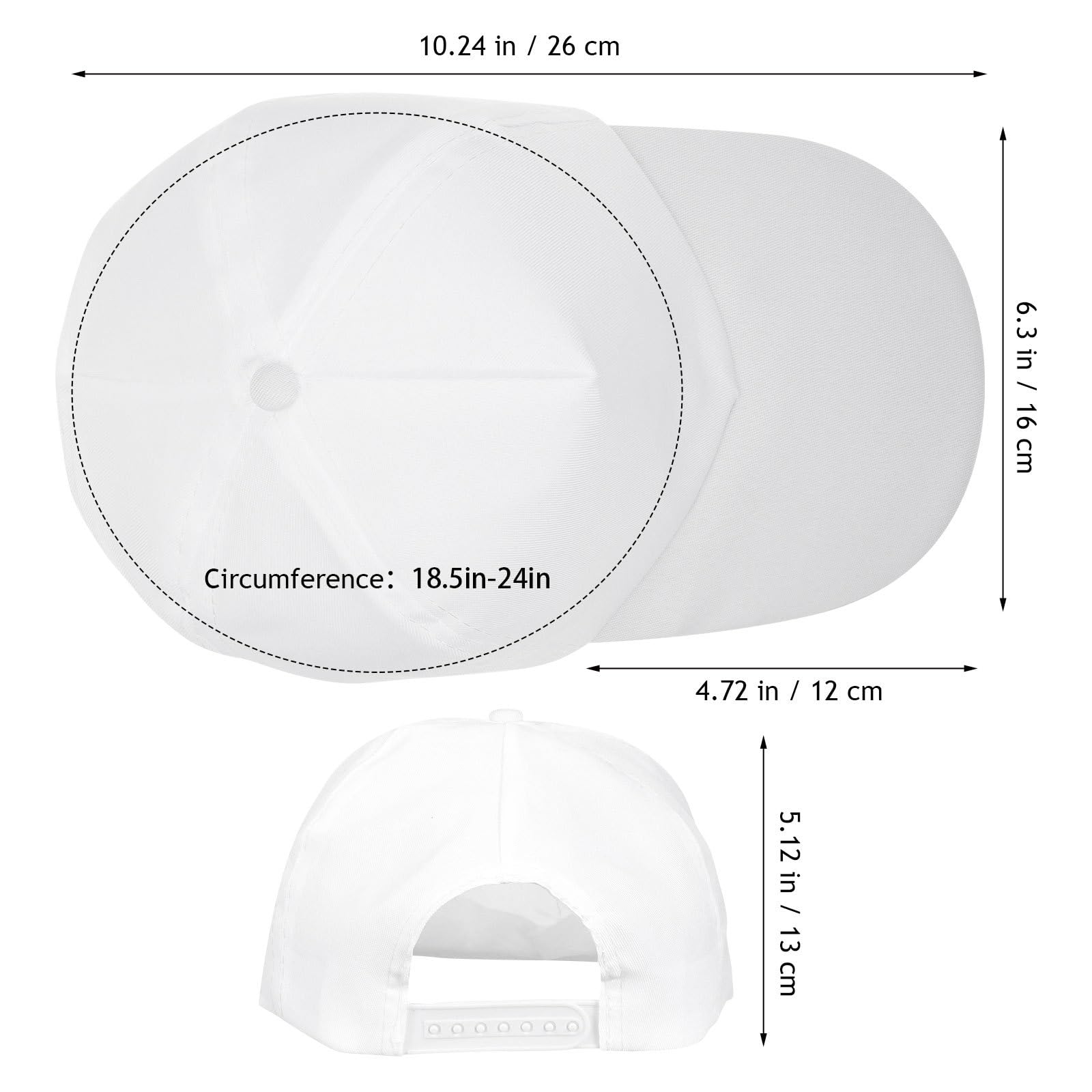 Housoutil 24 Gorras de Béisbol White con Marcadores de Pintura, Gorras de Béisbol en Blanco para Manualidades, White para Fiestas de Cumpleaños, Manualidades Y Actividades Al Aire Libre.