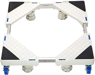 Socle Lave Linge Base De SèChe-Linge,Base Support De RéFrigéRateur RéGlable,Plateaux De Sol 4 Roues, Charge 600 Kg RéDuction Bruit Antichoc,Pour SèChe-Linge(4 Legs 4 Wheels)