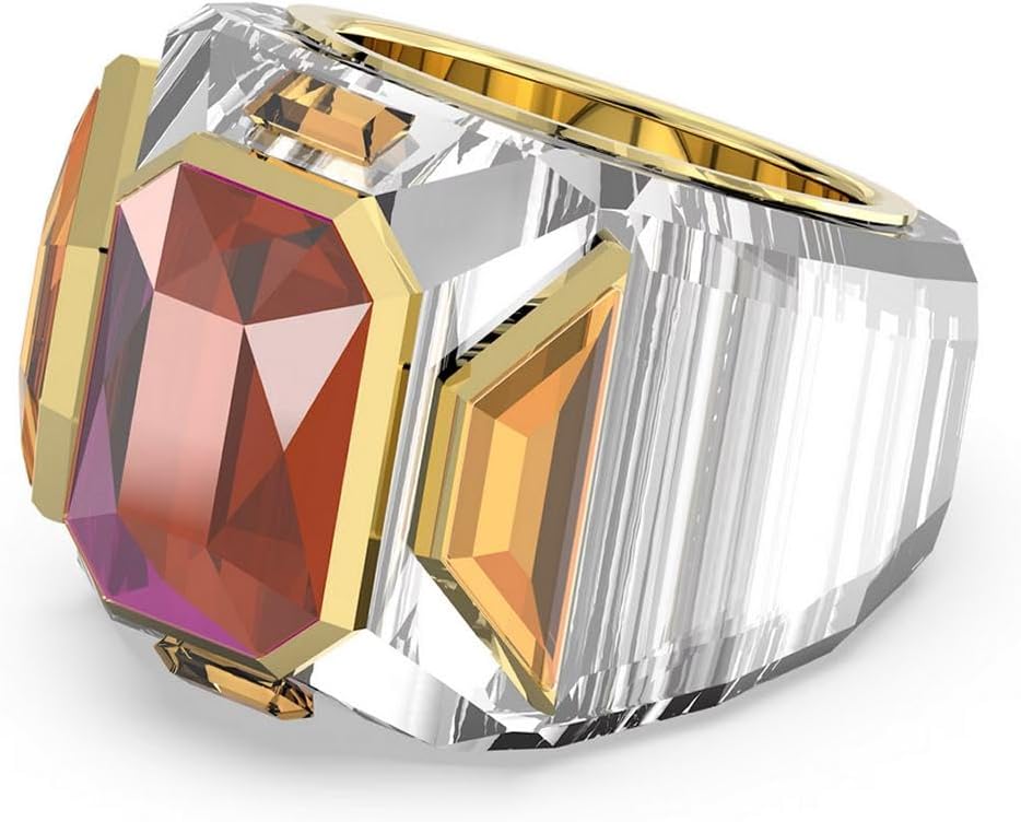 Swarovski Chroma Ring, Pink, Gold plated, Size:55/7/M