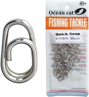 OCEAN CAT Fast Snaps Clip Stainless Steel Power Clips On Fishing Clips Connector Easy&Quick Change Lure Snaps for Freshwater Saltwater Kayak Drifting Fishing (S (13mm), 250 pcs)