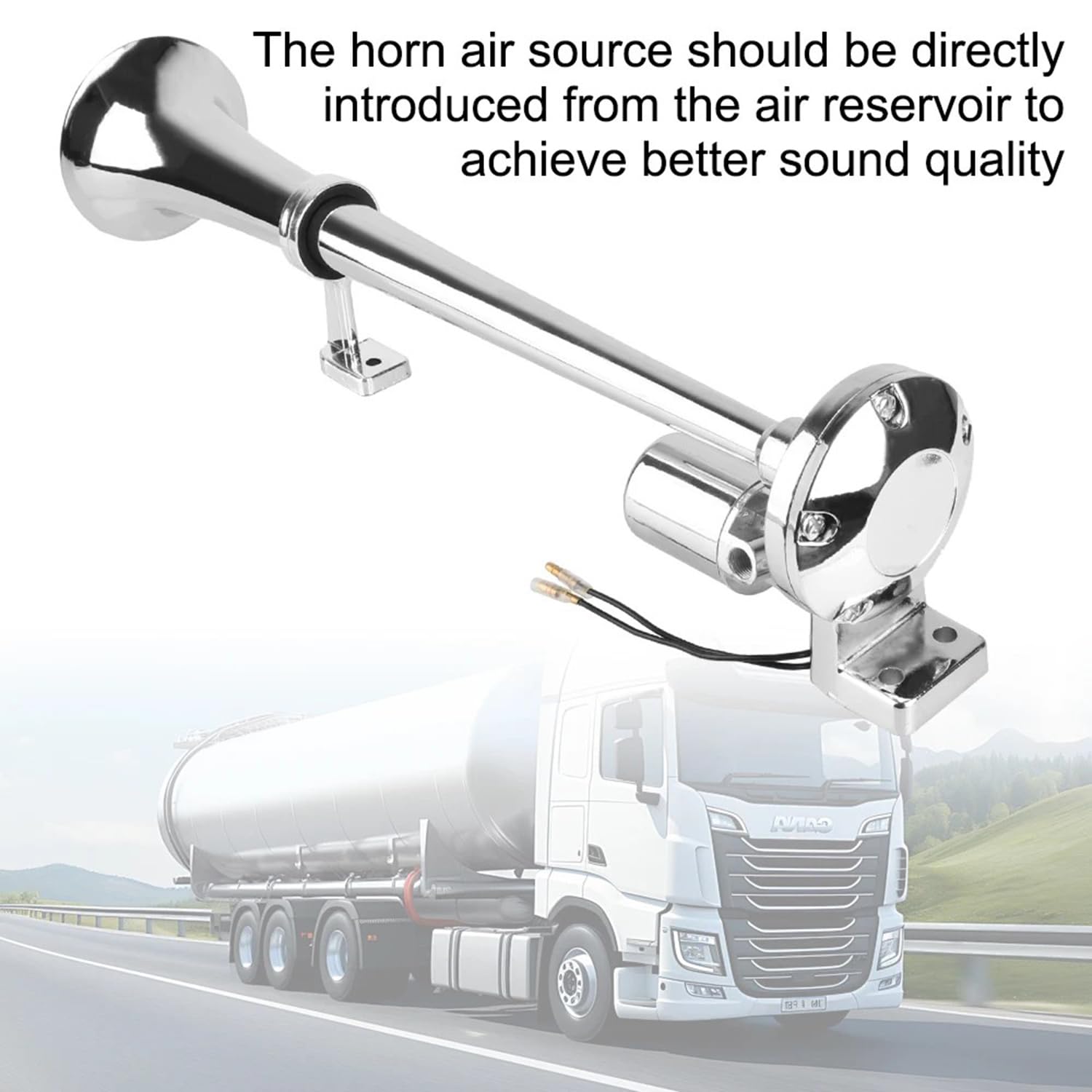 Tromba Camion 12v,150db Air Horn Cromato,Trombe Camion Con Compressore,Universale Per Auto, Moto,Barche - Incl. Kit Di Montaggio e Tubo Flessibile