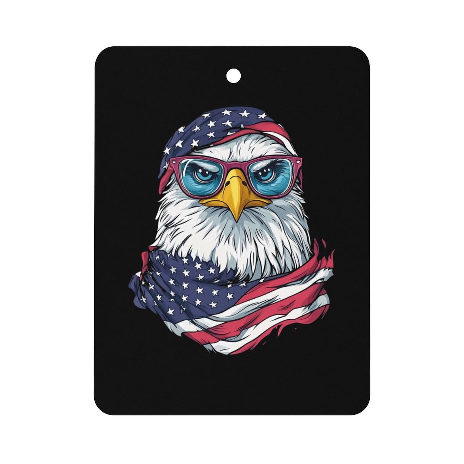 USA Flag Bald Ea-gle Car Air Freshener Hanging Aromatherapy Tablets for Car Accessories Square