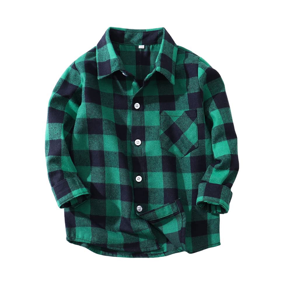 Spritumn Chemise à Carreaux Flanelle Bébé Enfant – Veste Boutons Patchwork Manches Longues Automne/Hiver 0-7 Ans Garçons Filles