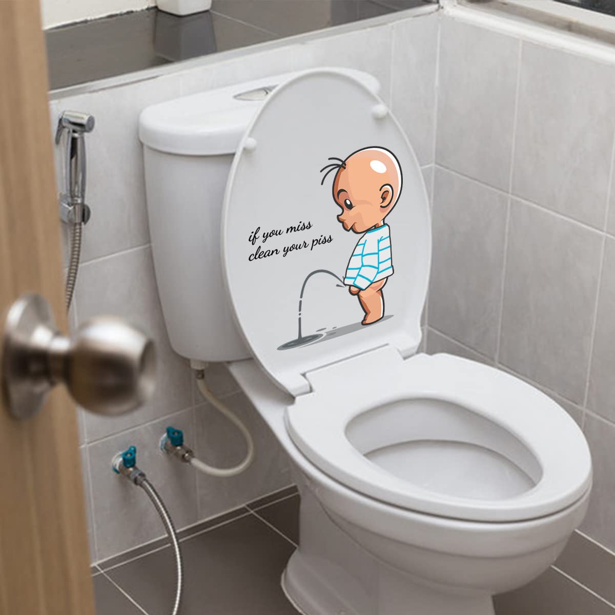 Die Toilette klebt. 2 stücke 30x21cm FunnyToilet Klebstoff Deckel Sitz Aufkleber Bad WC Dekor Flush Home Kinderzimmer Dekoration Kunst DIY Dekoration