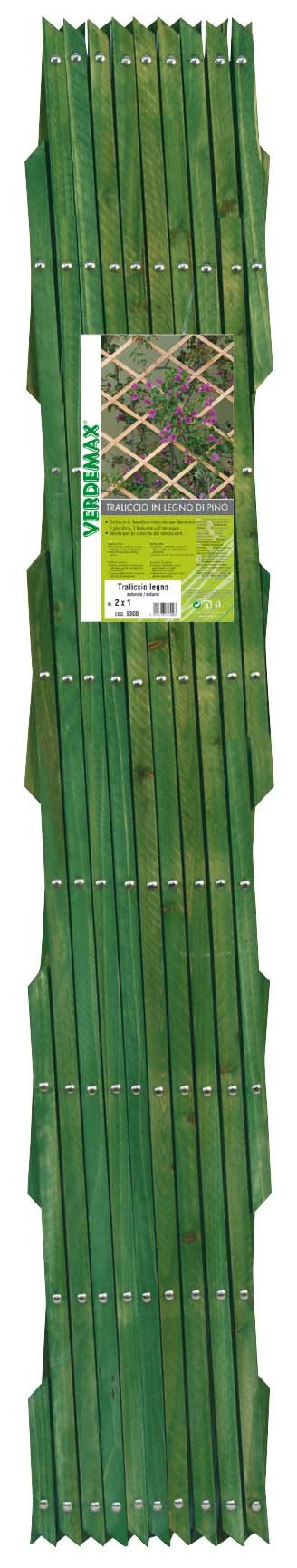 Verdemax 3x1 M Schweres Kiefernholz-Spalier – Erweiterbar, Mit Verchromten Nieten, Naturfarben
