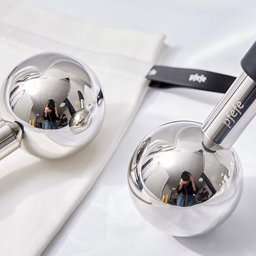 Miniatura 7 de Globos de hielo para cara y ojos, varillas de acero inoxidable irrompibles para rutinas de belleza, tratamientos faciales con rodillo frío para