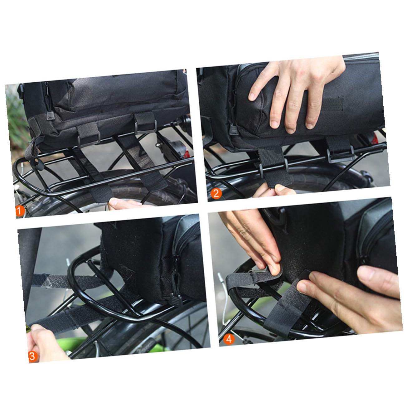 Gatuida Borsa da Portapacchi per Bici, Capienza Ampia, Nero | Nailon Strisce Riflettenti, Alta Visibilità, per Bici Pieghevoli e Bici per Ragazzo Ragazza, Accessorio Ciclismo