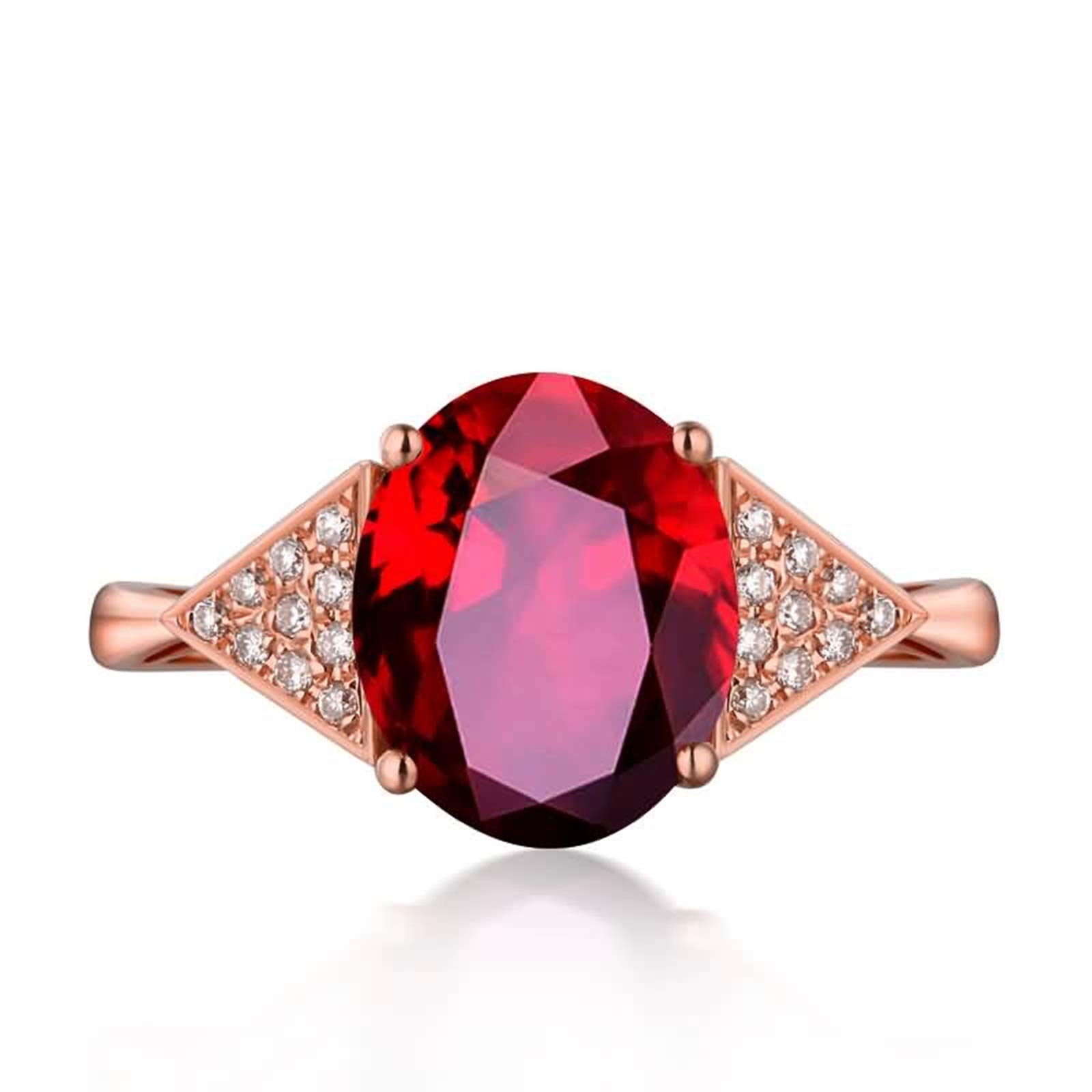 Beydodo Obrączki ślubne z różowego złota 750 0,57 ct rubin z diamentem pierścionek zaręczynowy różowe złoto pierścionek ślubny e różowe złoto, 57 (18.1), colore: różowy (Rosegold), cod. TLLWGZ1342