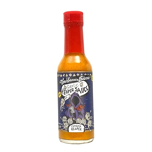 Torchbearer Sauces Salsa de segador de ajo 5 onzas Pimientos Carolina Reaper Todo natural vegano sin extractos fabricado en Estados Unidos y Torchbearer Sauces Salsa de segador de ajo 5 onzas Pimientos Carolina Reaper Todo natural vegano sin extractos fabricado en Estados Unidos y