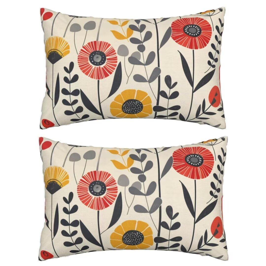 Taie d oreiller salon de jardin fleur lot de 2 housses coussin impermeable lin J92