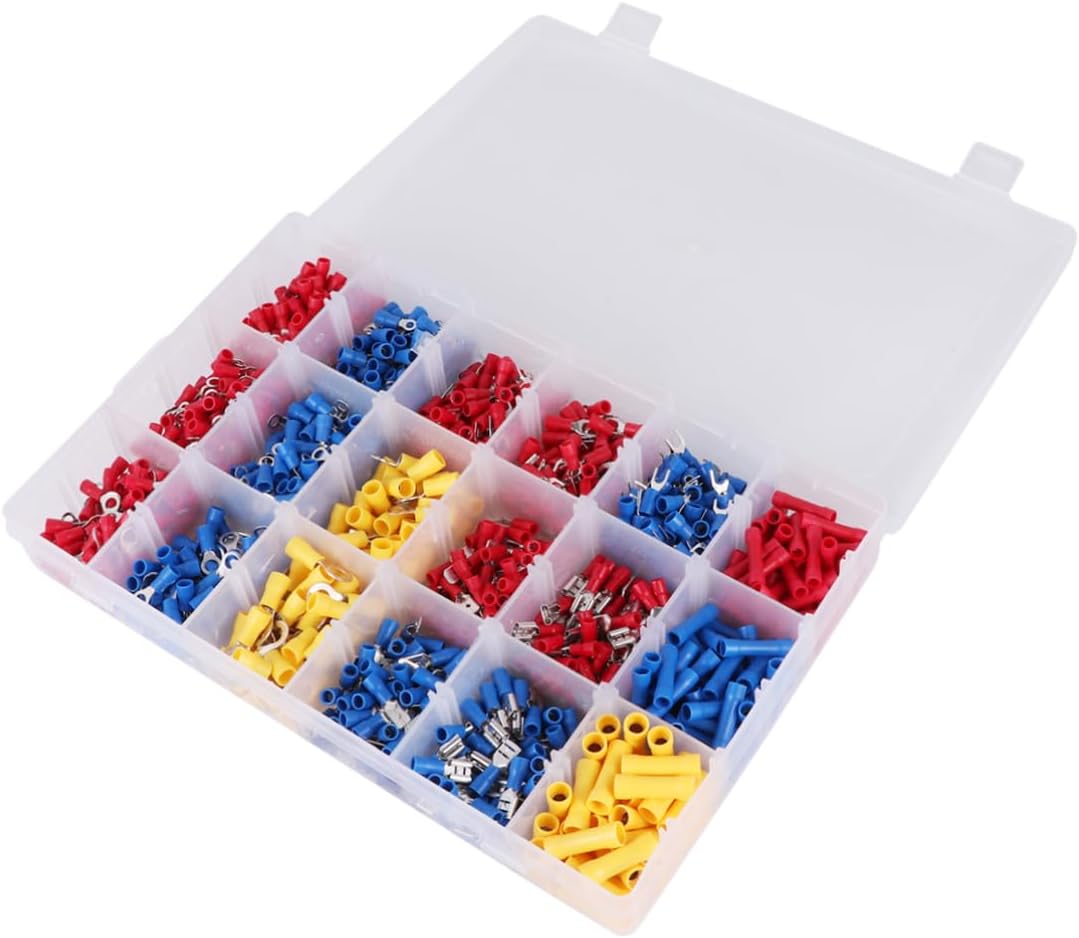 1300pcs PVC Terminal Connectors Heavy Duty Wire Lug Battery Cable Closed Ends for Automotive Repair