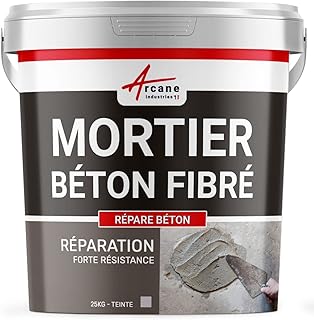 Mortier de réparation fibré béton armé, mur, balcon, terrasse, rebouchage, trous - 25 kg - ARCANE INDUSTRIES