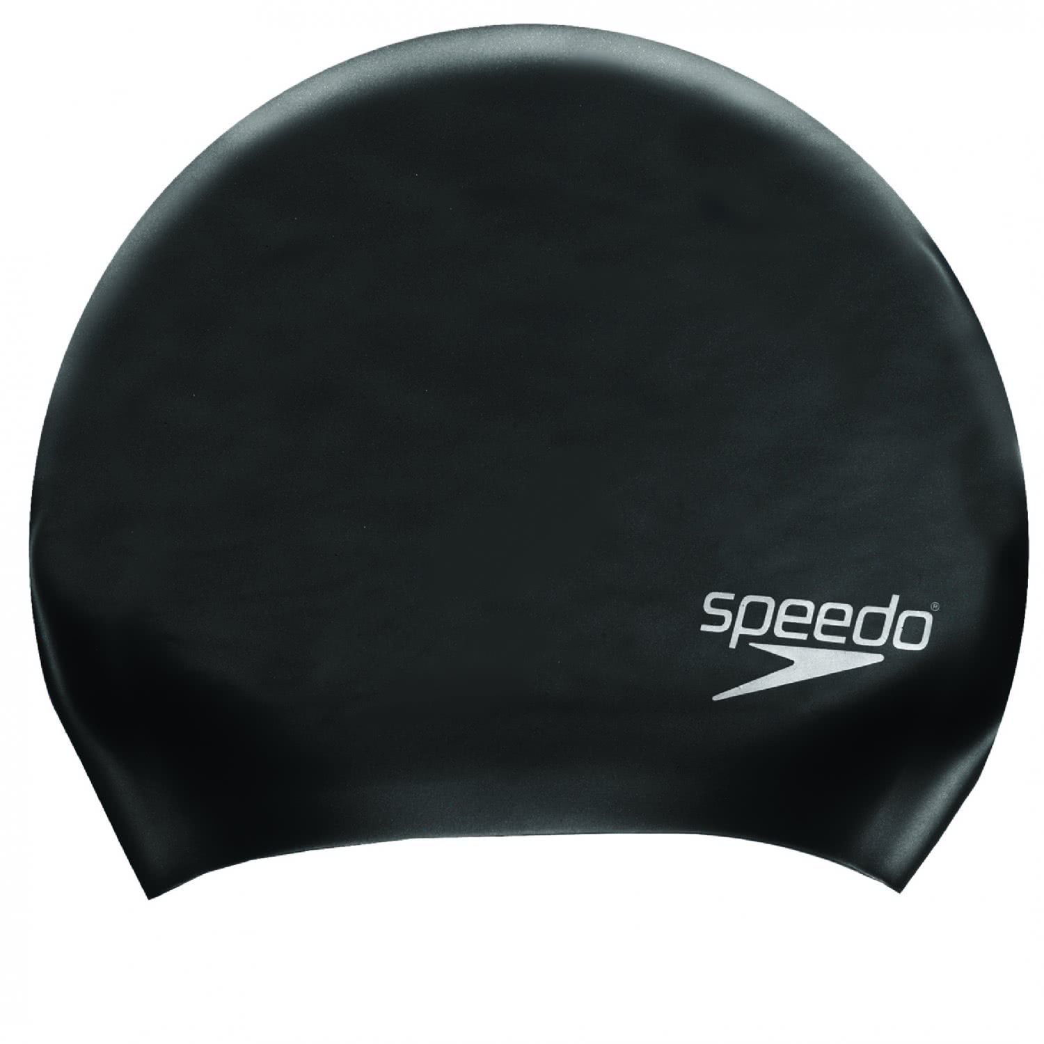 Speedo Unisex Long Hair Cap | Swim Cap | Snag Free | Easy-On, Black, One Size