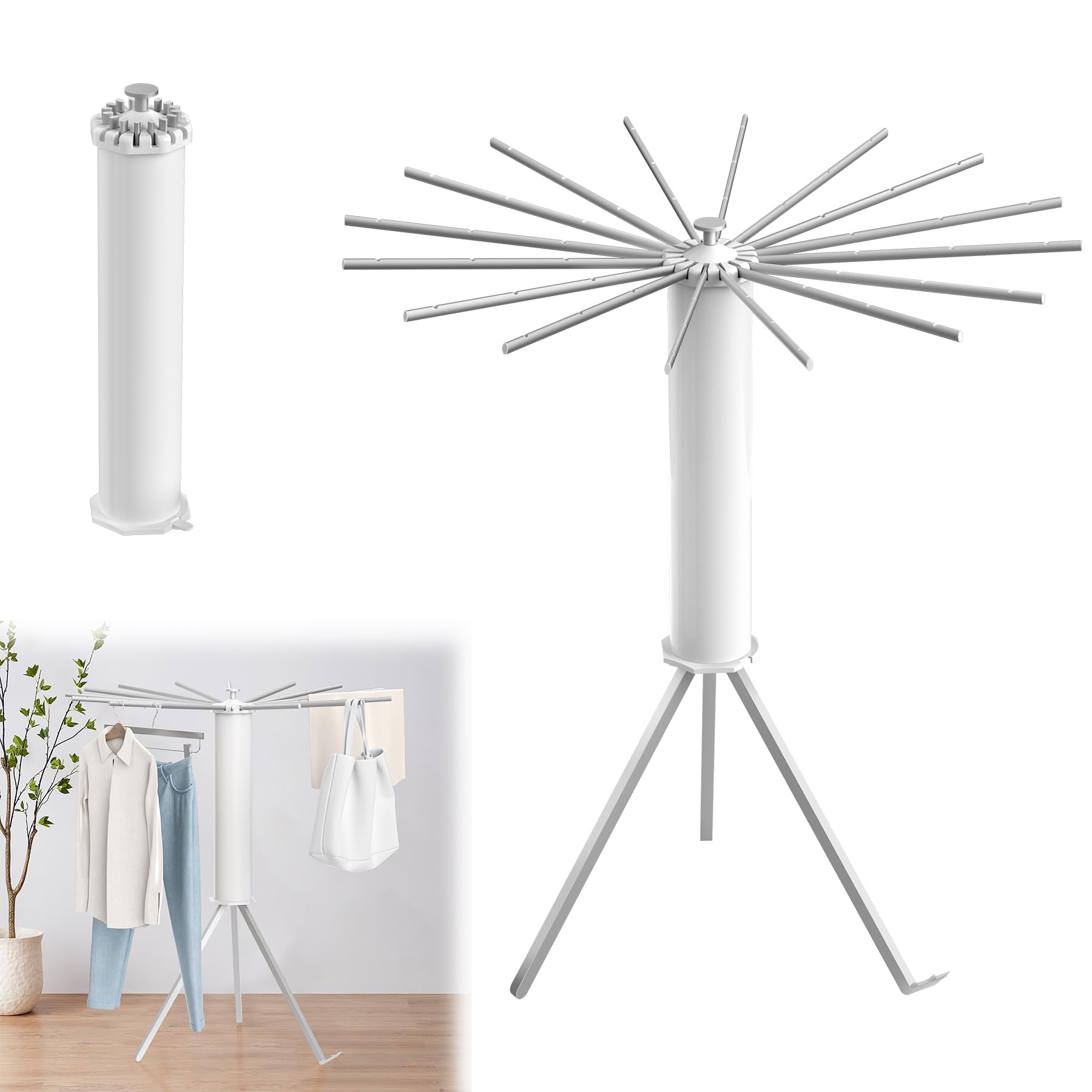 Séchoir à Linge Portable Pliable Octopus En Aluminium - Double Niveau Pour Intérieur Et Balcon