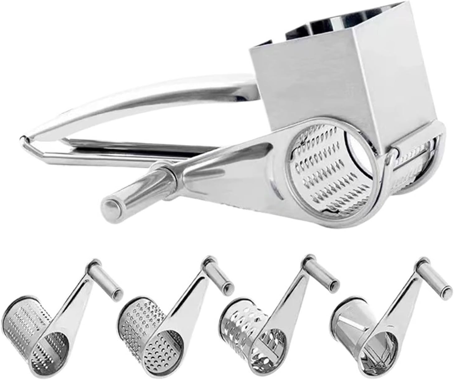 Handheld Stainless Steel Rotary Cheese Grater Kitchen Tool Grinder(Style 03)