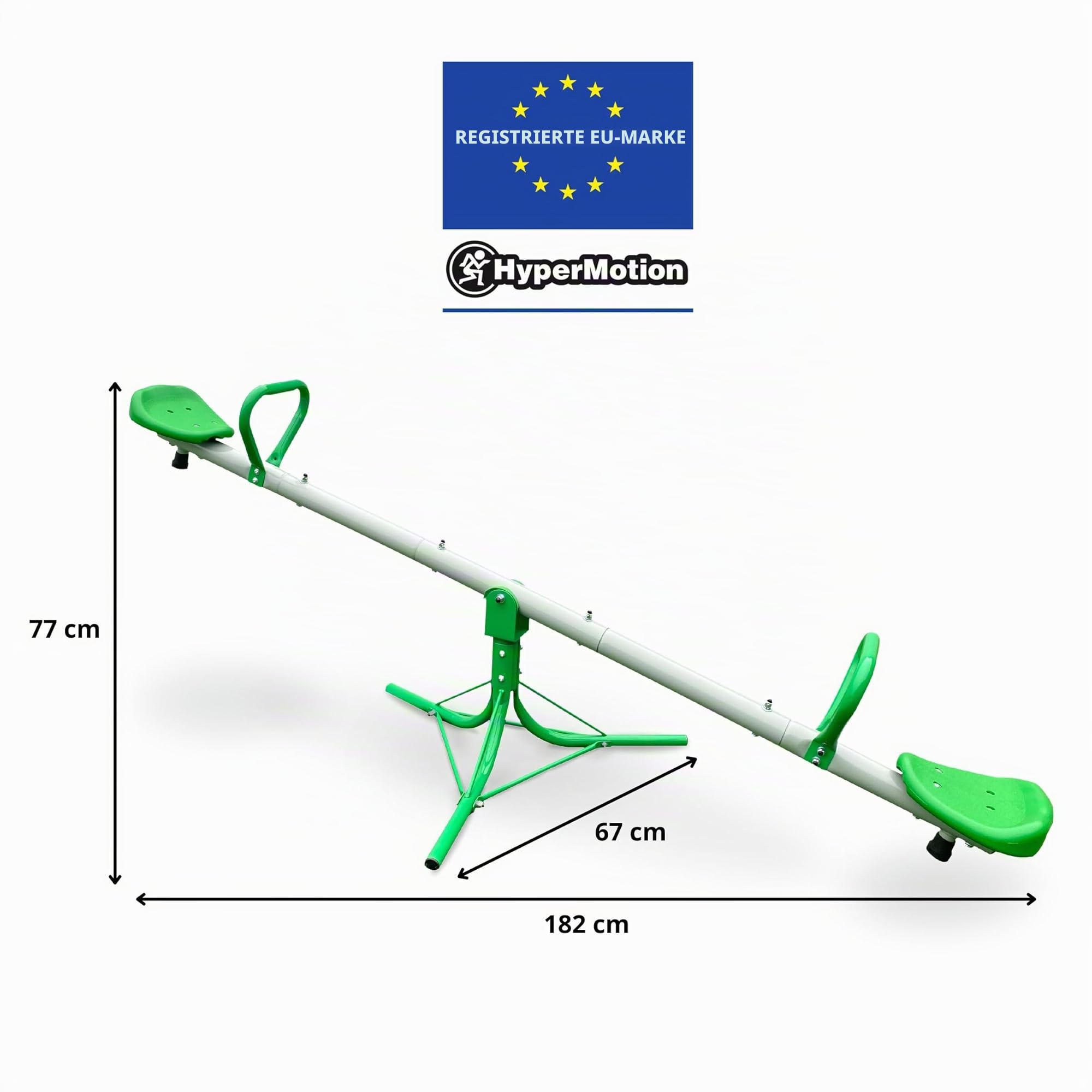HyperMotion Swing HYP11 Kinderschaukelwippe mit 360° Drehfunktion - Gartenschaukel für 2 Kinder, UV-beständiges Material, belastbar bis 90 kg, Maße: 182 x 67 x 77 cm