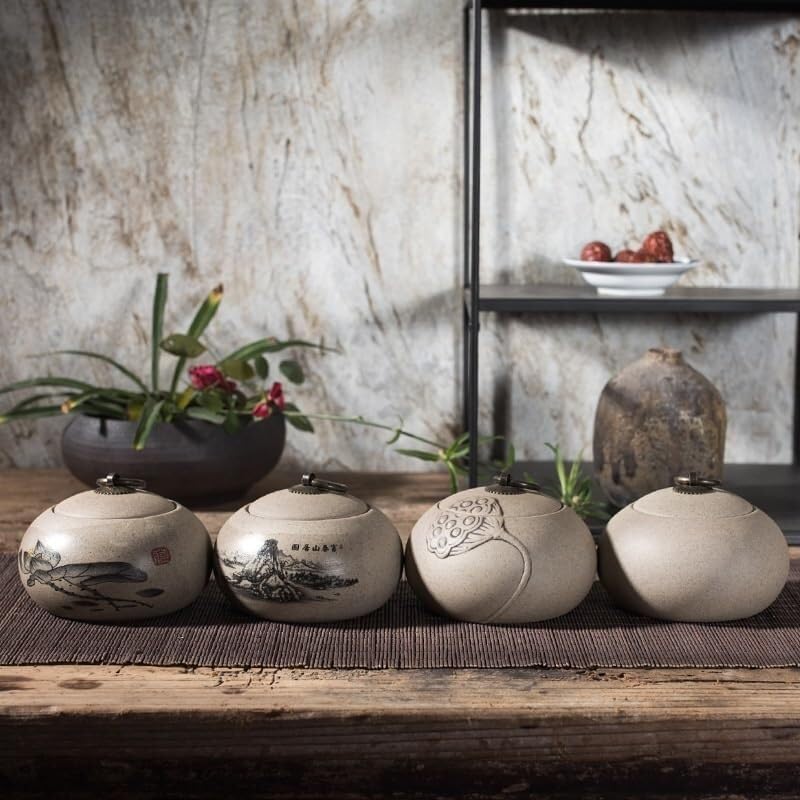 Barattolo for la conservazione in ceramica, Barattoli for tè in ceramica grossolana, Barattoli sigillati in ceramica, Barattoli for medicinali, Barattoli for bustine di tè for la casa, Barattoli for c