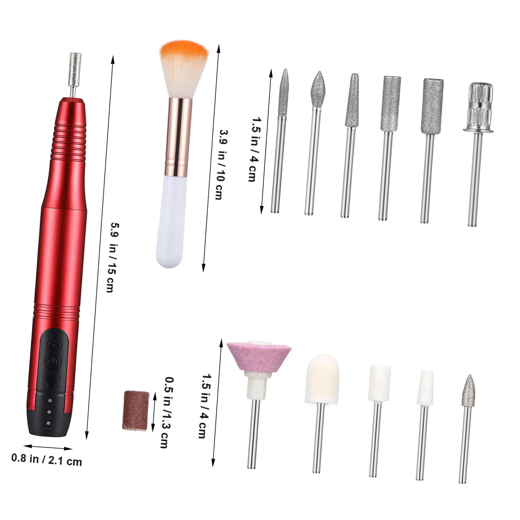 1set Trapano Elettrico Per Unghie Kit Manicure Portatile Con Batteria Integrata Levigatore Manicure Per Donne Strumenti Professionali Per Salone e Uso Domestico