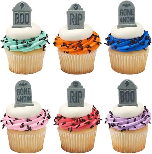 Miniatura 2 de Decoraciones de azúcar de Halloween para cupcakes y pasteles (piedras de tumba)