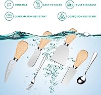 Vista 3 de Juego de cuchillos esparcidores de madera para tablero de charcutería, cuchillos de mantequilla con mango de madera para kit de queso, mini cuchillo