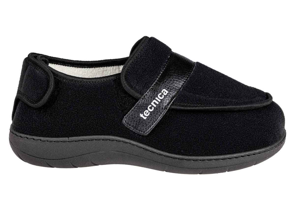 EXTRO STYLE Tecnica 3A Kle Nero, Linea Anziani, Microfibra, Scarpa Ortopedica Made in Italy, Plantare Estraibile, Chiusura a Strappo, Scarpe Ortopediche, Dispositivo Medico Classe 1