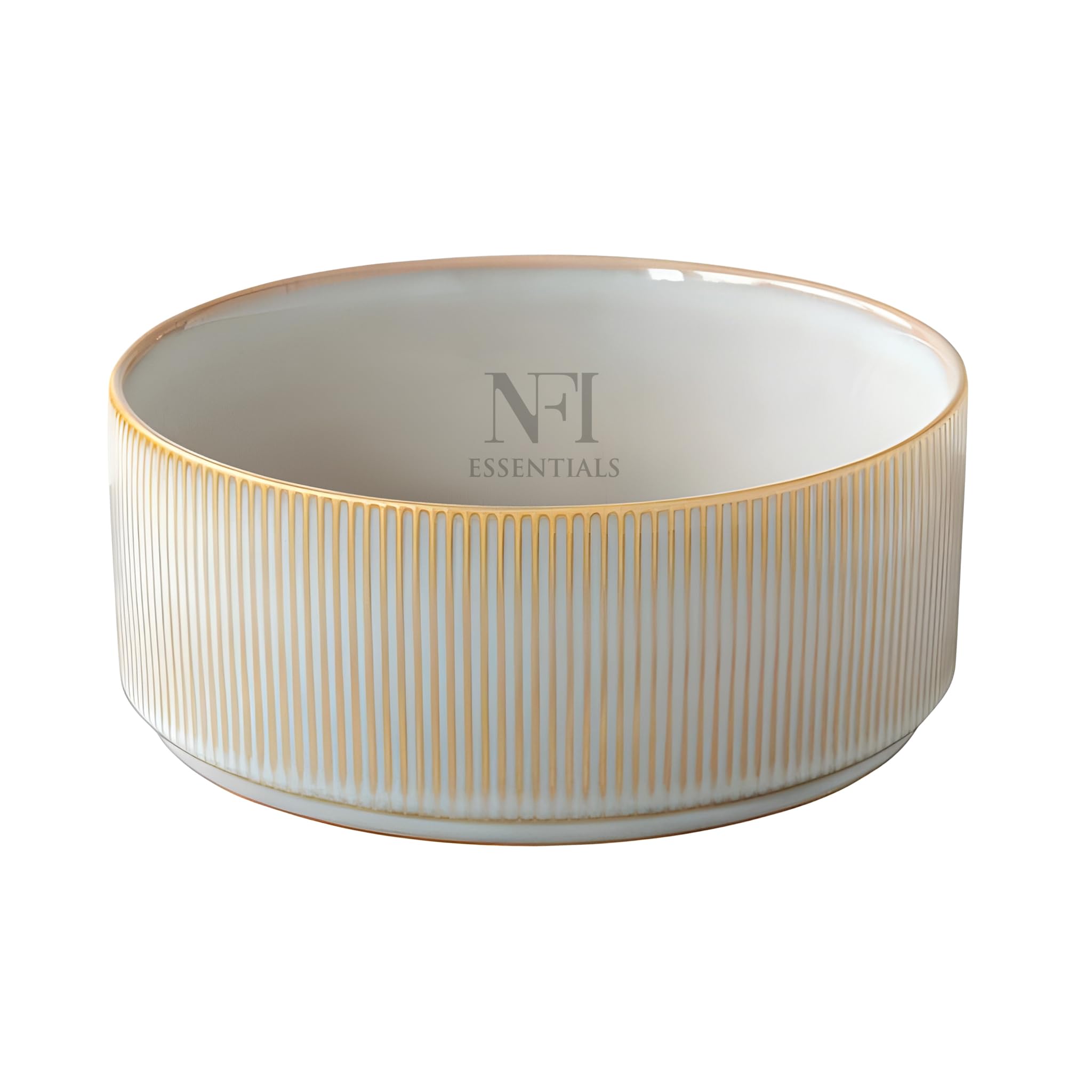 NFI essentials Frontier Ceramic Bowls Perfect for Snack, Side Dishes, Salads Or Desserts Beige Rib-Textured Multipurpose Uses Microwave & Oven Safe Ideal for Gifting & Daily Use — Amazon image 11