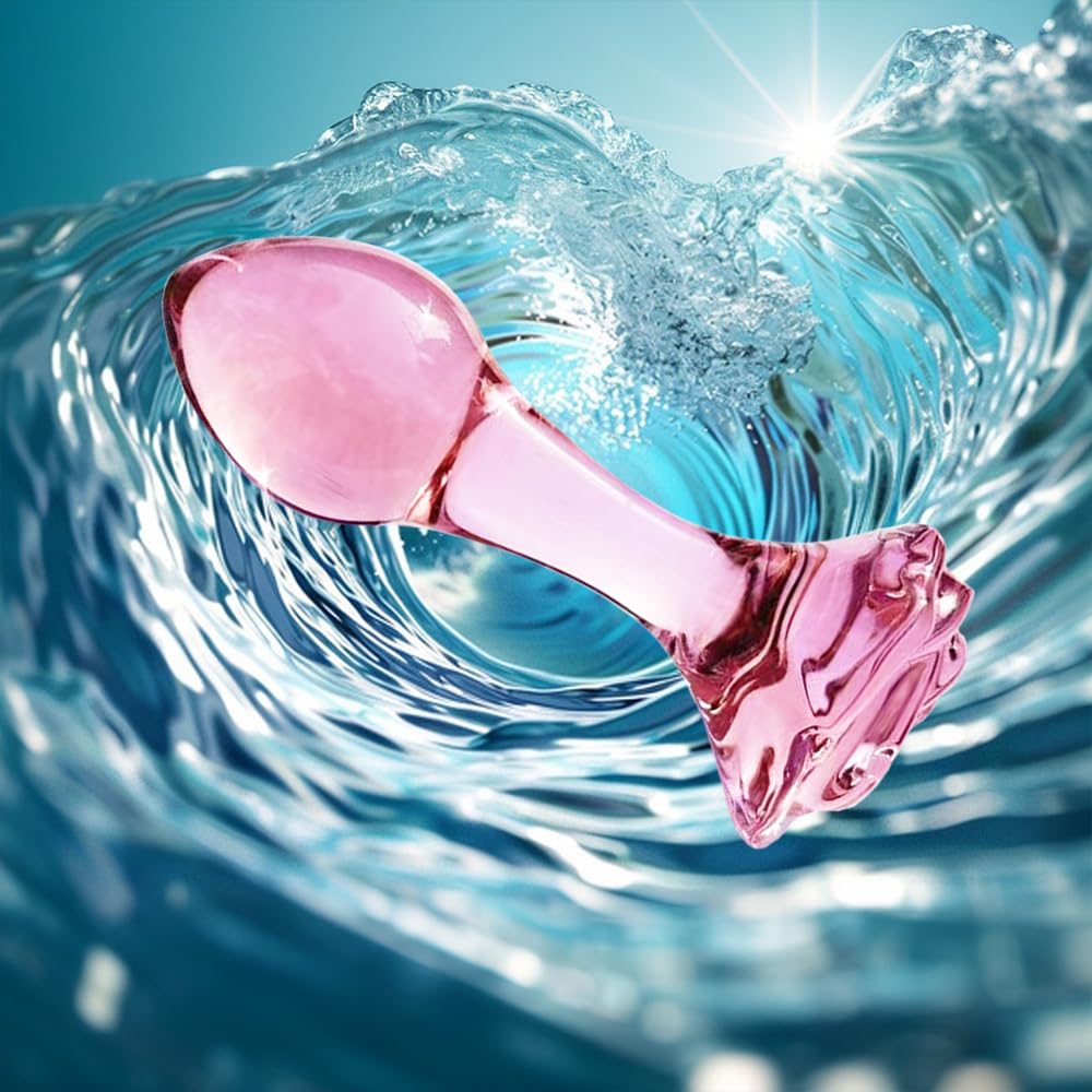 Pink Glass Butt Plug,Crystal Anal Plug,Adult Sex AnalToy,Sex Gifts,S&M Anal Trainer,Portable Bum Bomb Plug,Anal Expander Training Masturbation for Adult Female Men Women Gay and Couples: Flower