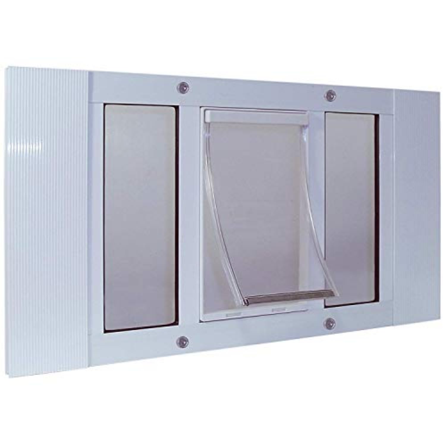 Ideal Pet Products Aluminum Sash Window Pet Door, Adjustable to Fit Window Widths from 33" to 38", Large 10-1/2” x 15” Flap Size