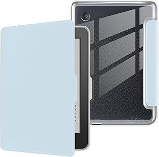 Funda para Kobo Clara BW 2024 de 15.2 cm, ultra transparente, suave y flexible, cubierta trasera de TPU transparente con apagado y encendido automático para Kobo Clara BW, color azul claro