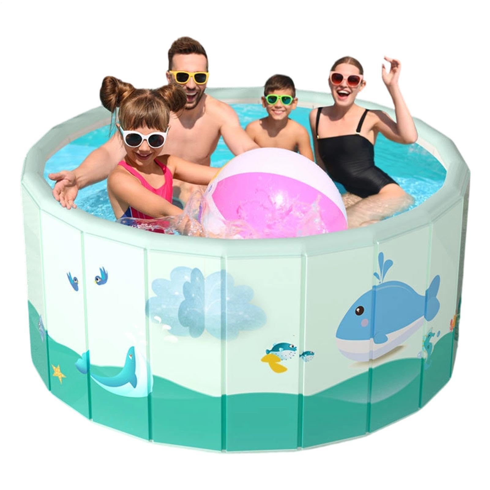 Foldable Swimming Pool | Interactive Portable PVC - Collapsible Swimming Pool for Adults Pets Garden Terrace Outdoor Summer, for Adults Pets Garden Outdoor Summer Patio Center R
