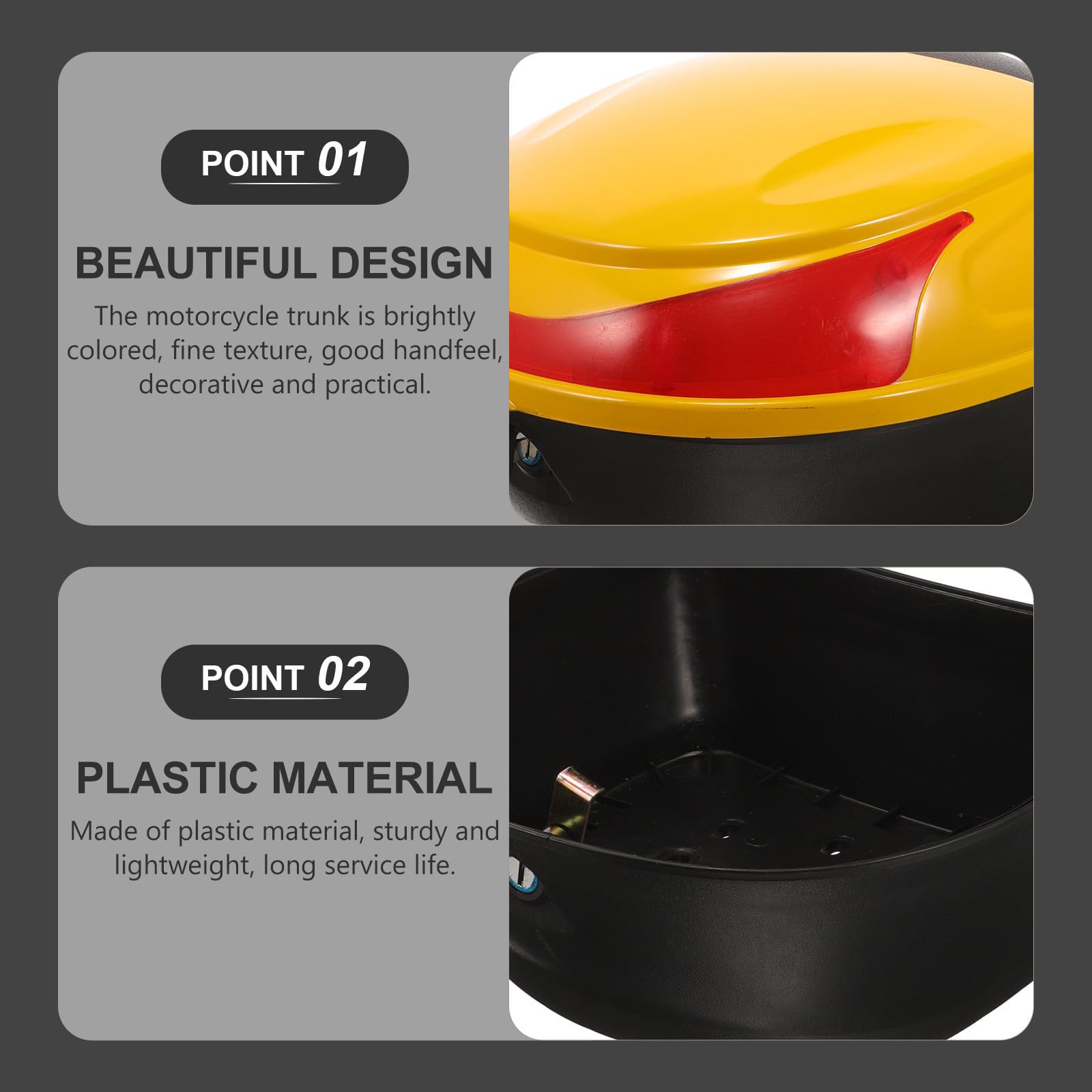 Gadpiparty Plastica Bauletto Posteriore Moto Piccolo Gialla